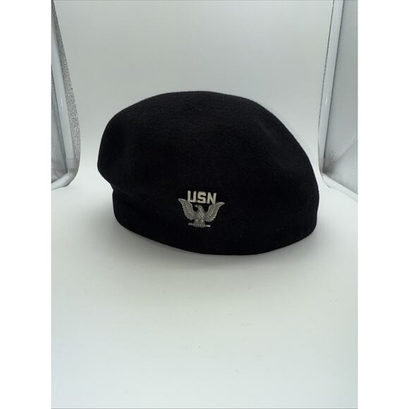 Bernard U.S. Military Caps Beret Ladies 22 1/2 Black 100% Wool Style #83268 - Picture 1 of 6